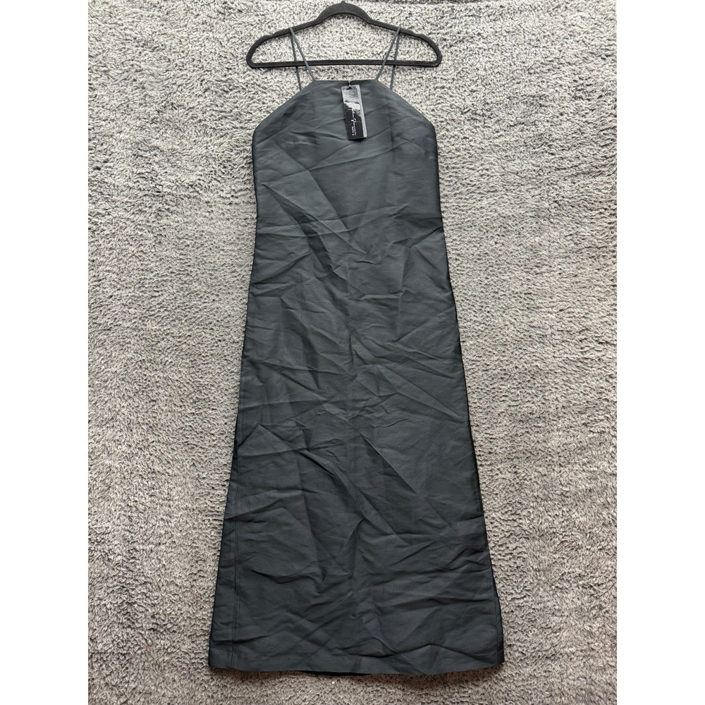 NWT Katia Giannini Mikado Sleeveless Maxi Dress Black Womens Size 42 IT